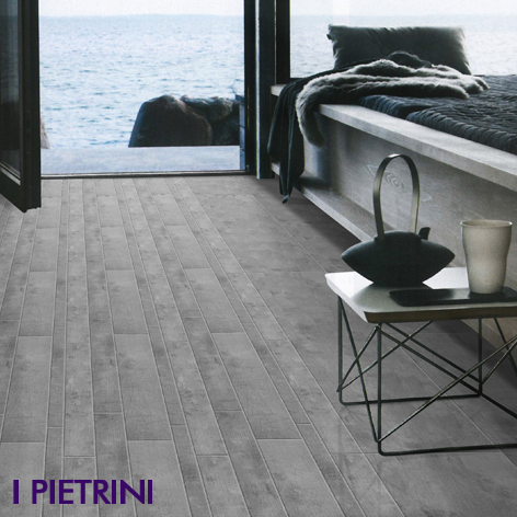 Plank cut ceramics bedroom floor I Pietrini